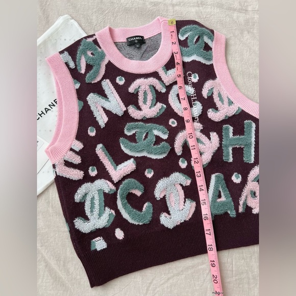 Auth Chanel 22N CC Logo Knit Top P73252 - Size 36 - Picture 10 of 14